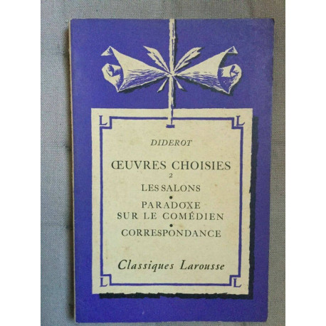 Diderot Ceuvres Choisies II Librairie Larousse