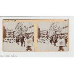 Vue Stéréoscopique Stéréo 67 STRASBOURG défilé rue mercière...