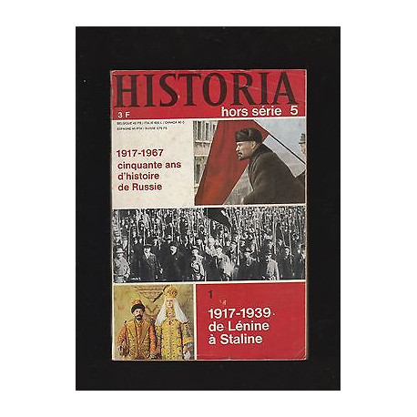 HISTORIA Hors Série n 5 1917 1939 de Lénine à Staline HISTOIRE de...