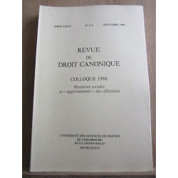 Revue de droit canonique Tome XXXVI n2 4 Décembre 1986université...