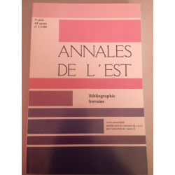Annales de l'Est 5e série 40e année N°3/1988 Bibliographie...