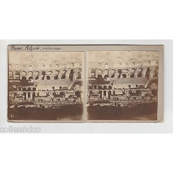 Vue Stéréoscopique Stéréo ITALIE ROME Eglise Trinité du Mont Colysée