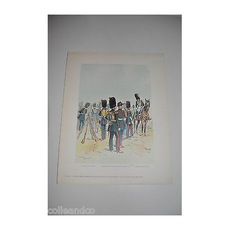 Grande gravure 1854 1870 GENIE DE LA GARDE IMPERIALE GENDARMERIE A...