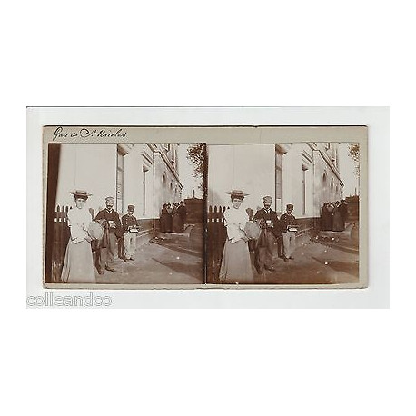 Vue Stéréoscopique Stéréo 54 GARE DE SAINT NICOLAS DE PORT MILITAIRES