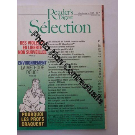 Selection Du Reader's Digest N° 547 : Pourquoi Les Profs...