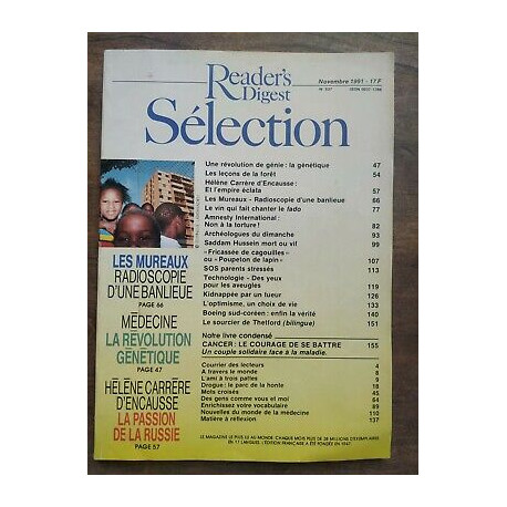 Reader's Digest Sélection Nº 537 Novembre 1991