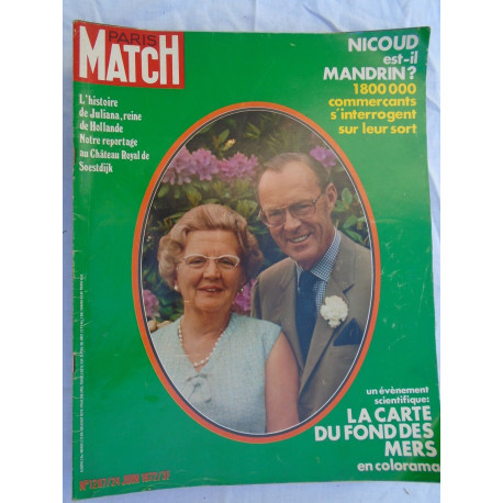 Magazine Paris Match - 1207 - juin 1972 - La carte du fond des mers