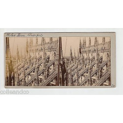 Vue Stéréoscopique Stéréo ITALIE Dôme de Milan Contreforts CONQUE D'OR