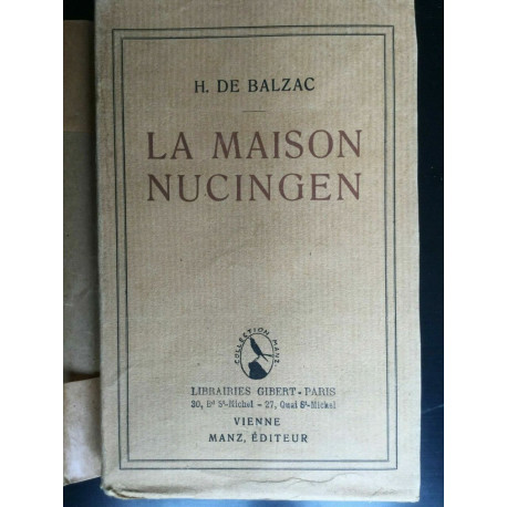 h De balzac La maison nucingen Vienne Manz