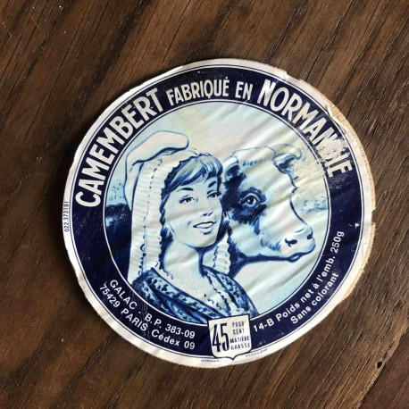 Étiquette camembert Fabriqué en normandie (vache)