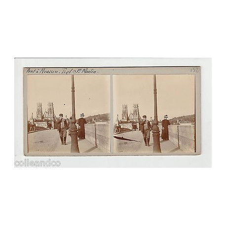 Vue Stéréoscopique Stéréo 54 PONT A MOUSSON l'église PONT SAINT...
