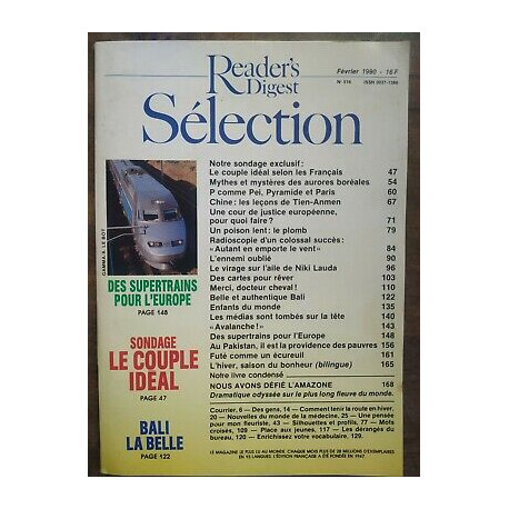 Reader's Digest Sélection Nº 516 Février 1990