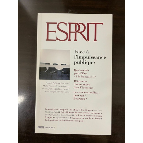 Revue Esprit n 392 février 2013