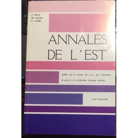 N°3/1986 REVUE TRIMESTRIELLE