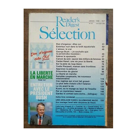 Reader's Digest Sélection Nº 515 Janvier 1990