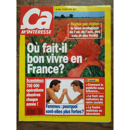 ça m'interesse n144 Février 1993 Où fait il bon vivre en France