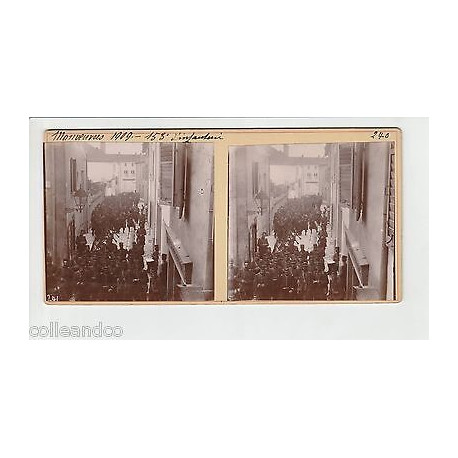 Vue Stéréoscopique Stéréo MILITARIA Manoeuvres 153 RI Infanterie