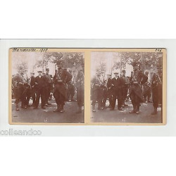 Vue Stéréoscopique Stéréo MILITARIA Manoeuvres 153 RI Infanterie