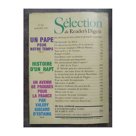 Sélection du Reader's Digest Nº386 Avril 1979