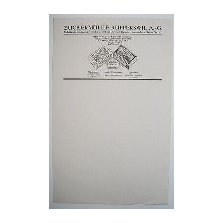 Glycophilie Emballage neuf boite de sucres ZUCKERMÜHLE RUPPERSWIL...