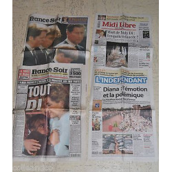 4 Jounaux DECES PRINCESSE DIANA france soir L'indépendant Catalan...