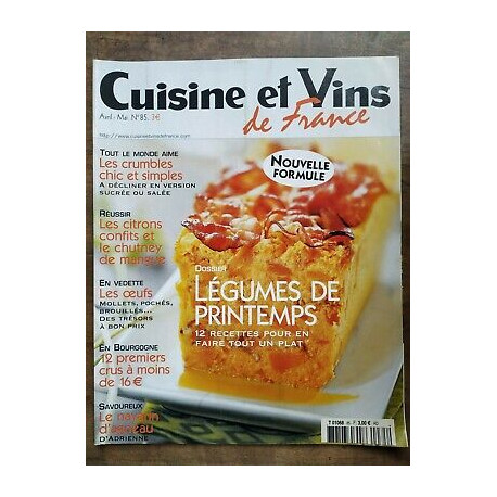 Cuisine et Vins de France Nº 85 avrilmai 2002