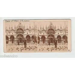 Vue Stéréoscopique Stéréo ITALIE VENISE Basilique saint marc MILAN...