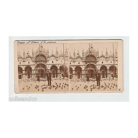 Vue Stéréoscopique Stéréo ITALIE VENISE Basilique saint marc MILAN...