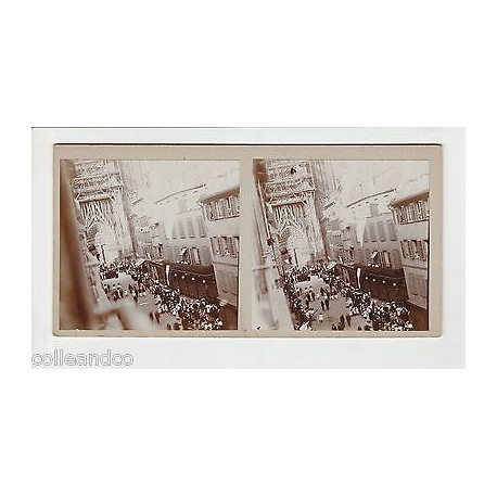 Vue Stéréoscopique Stéréo 67 STRASBOURG La rue Mercière Cathédrale