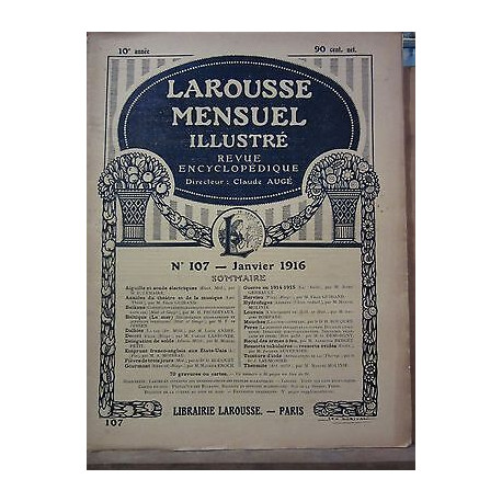 Larousse Mensuel illustré revue encyclopédique n107 Janvier 1916
