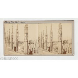 Vue Stéréoscopique Stéréo ITALIE MILAN Cathédrale Les terrasses du...