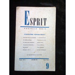 Revue Esprit n9 Septembre 1958 Cinquième république