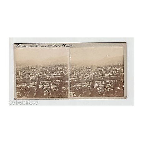 Vue Stéréoscopique Stéréo ITALIE FLORENCE Vue du Campanile Jardin...