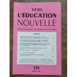 Vers l'éducation nouvelle n191 Avril 1965