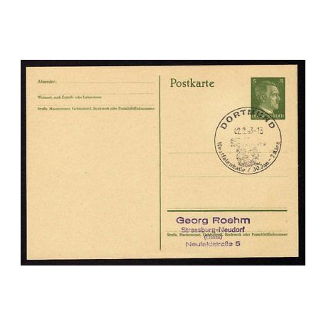 Ganzsache DORTMUND Cachet Spécial 020243 WW2
