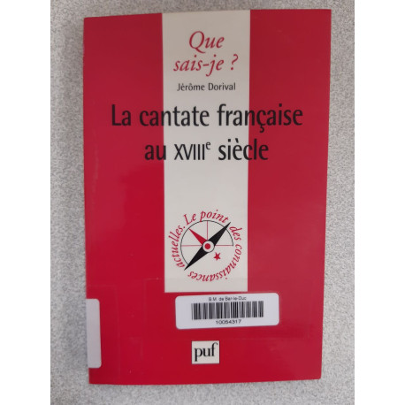 La cantate francaise au xviiie siecle