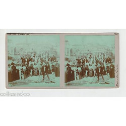 Vue Stéréoscopique Stéréo ROME Forum romain Maisons des Vestales 1910
