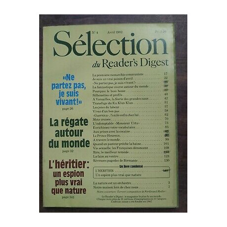 Sélection du Reader's Digest Nº4 Avril 1982