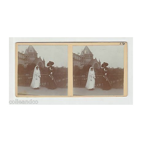 Vue Stéréoscopique Stéréo 67 STRASBOURG Une mariée rue mercière...