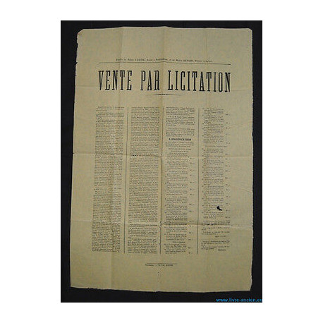 Affiche VENTE PAR LICITATION VOSGES à Attigny saint julien...