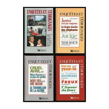 Lot de 4 livres ENQUETES et TEMOIGNAGES RELIES