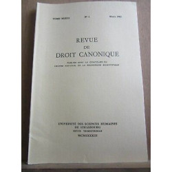 Revue de droit canonique Tome XXXIII n1 Mars 1983université de...