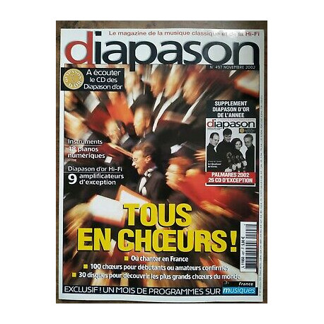 Diapason Le Magazine de la Musique Classique Nº 497 Novembre 2002