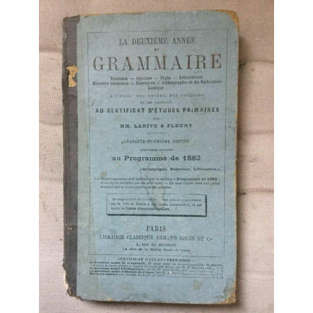 La deuxième année de grammaire Librairie classique armand colin 1884