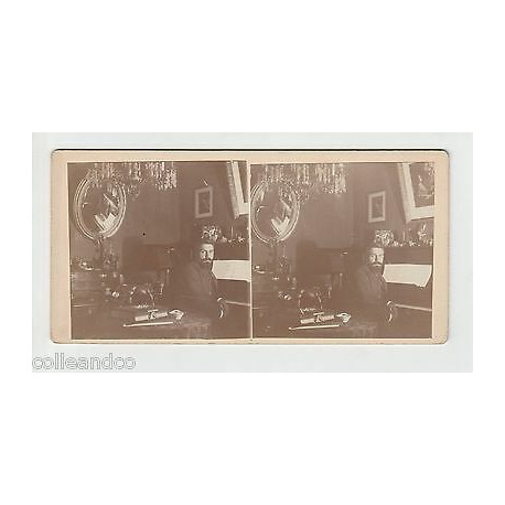 Vue Stéréoscopique Stéréo INTERIEUR D'UN APPARTEMENT avec piano lustre