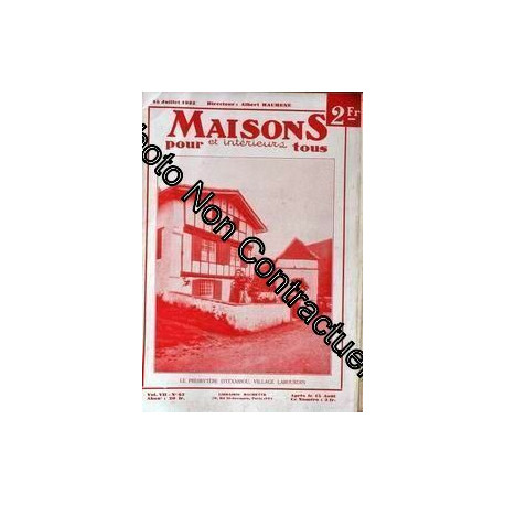 Maisons Et Interieurs Pour Tous N° 62 Du 15/07/1932 - Le...