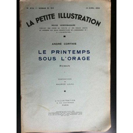 La petite illustration N 670 Roman N 312 14 Avril 1934