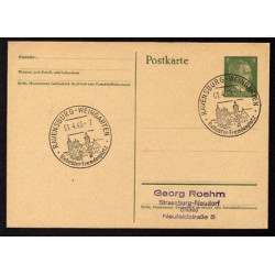 Ganzsache RAVENSBURG-WEINGARTEN 010443 WW2