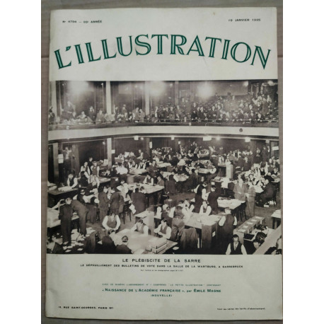 L'Illustration n4794 19 Janvier 1935 La Petite Illustration n707...