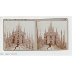 Vue Stéréoscopique Stéréo ITALIE MILAN Cathédrale Les terrasses du...